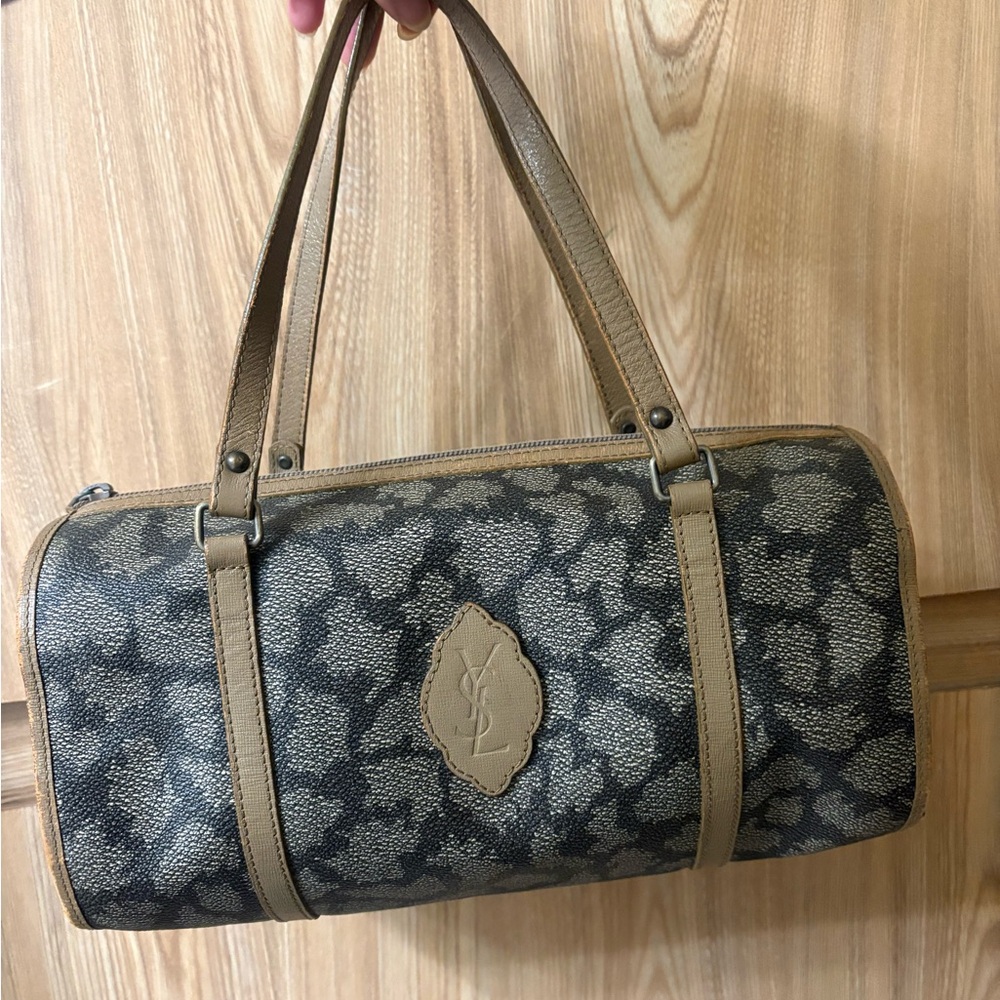 Auth YSL Monogram Barrel Bag Vintage